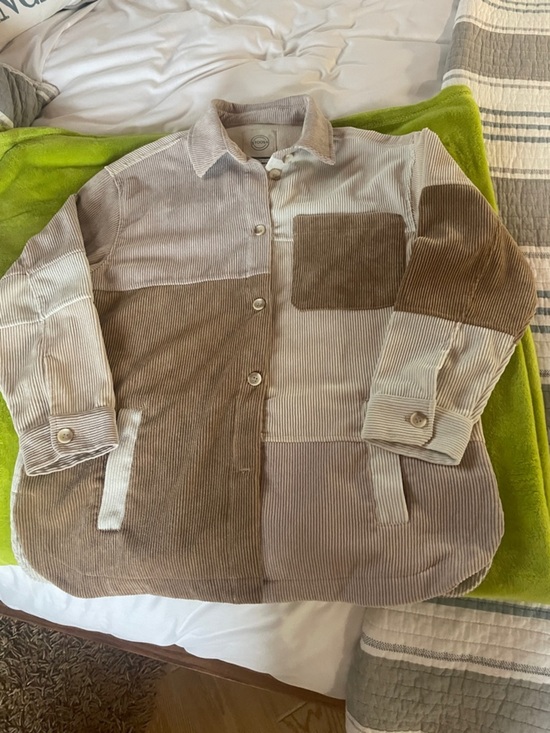 Stoosh Jackets & Blazers - Stoosh Light Taupe & Cream Corduroy Jacket